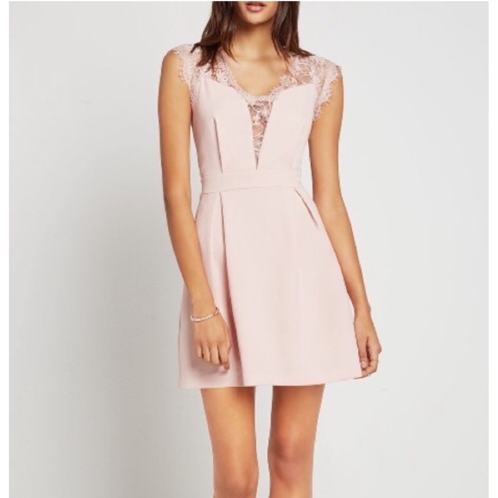 BCBGeneration Pink Lace Mini Dress